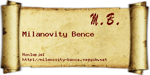 Milanovity Bence névjegykártya